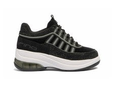 Fornarina Sneaker UP Nera con Strass e Platform A/I