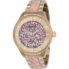 Reloj Invicta Mujer Ángel Cristal Rosa y Tono Oro Rosa Esfera Pulsera 24663
