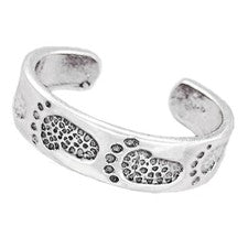 Anillo de dedo del pie "Huellas" #1 en plata de ley 925 sólida - ¡El último NUNCA!