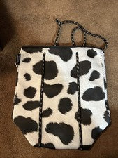 Bolso de Mano Simply Southern Living Estampado de Vaca Blanco Negro Estuche Neopreno 16x12