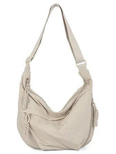 Bolso de hombro de tela suave de moda para mujer color liso estudiante estilo informal mano grande