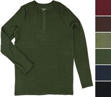 Camisa True Classic Para Hombre, Manga Larga Waffle Estilo Henley Cuello Redondo, Precio de venta sugerido por el fabric