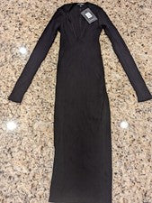 Vestido midi negro de moda Nova para mujer Kiana arrebatado talla XS