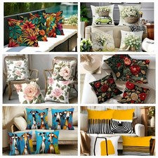 Pack de 4 Fundas de Cojín Funda de Almohada Floral Decoración del Hogar 18x18 Verano Tropical