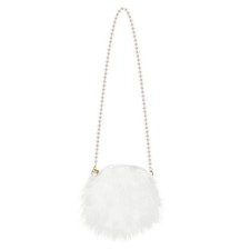 Mujer Bolso axila Felpa Hombro Mini Bolso Blanco Reutilizable Moda Bolso de Mano