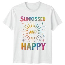 Camiseta SunKissed And Happy Para Hombre Camiseta Gráfica Unisex Moda Top