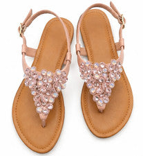 Sandalias de verano para mujer informales puntera cómoda vestido damas planas nuevas sandalias talla