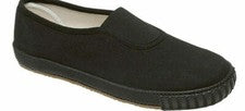 Niños Adultos Niños Niñas Negro Zapatos sin cordones Plimsolls Juego Gimnasio Deporte Unisex
