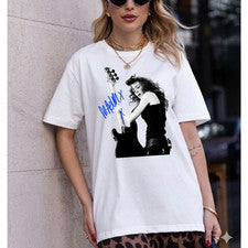 Camiseta gráfica retro vintage estilo rock guitarrista femenina S-5XL