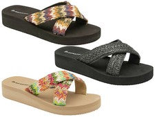 Sandalias de cuña Dunlop para dama verano playa ligeras tejidas cruzadas cómodas