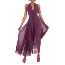 "Vestido de gasa giratorio con cuello halter, marca talla 36 (talla 2 EE. UU.)"