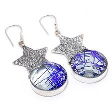 Pendiente de joyería de plata esterlina 925 hecho a mano con piedras preciosa...