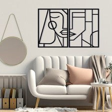Arte de pared de metal abstracto minimalista para mujer decoración para hogar oficina sala de estar