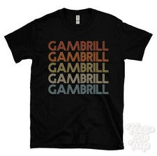 CAMISETA GAMBRILL ESTILO RETRO REPETIDO Hombre y Mujer Novedad Genial Nombre Regalo
