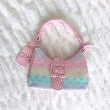 Miss Gwen's OMG Accesorios Arco Iris Ombre Hebilla Corazón Mini Media Luna Cartera Bolso