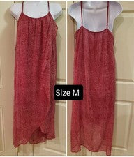 Maxi Vestido Para Mujer H&M Moda Verano Playa Largo Sin Mangas Chifón Rojo Talla M