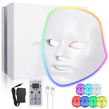 Mascarilla facial fototerapia con luz LED de 7 colores para el cuidado facial de la piel máscara de arrugas