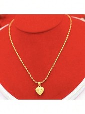 Dubai Chapado en Oro Corazón Colgante Cadena Collar Joyería Conjunto de Regalo Vendedor del Reino Unido