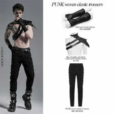 Pantalones largos informales Punk Rave para hombre de uso diario tejidos elásticos ajustados pantalones lápiz