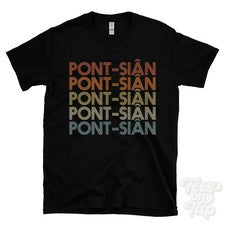 CAMISETA ESTILO RETRO REPETIDA PONT-SIÈN para hombre y mujer Reino Unido top name regalo