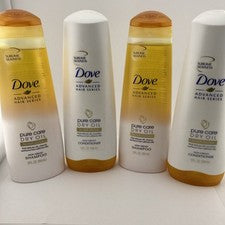 Aceite seco Dove Pure Care 2) champú 2) acondicionador no graso DESCONTINUADO