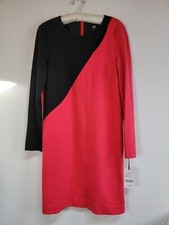Mini vestido recto W By Worth para mujer colorblock manga larga rojo/negro talla 8 NUEVO