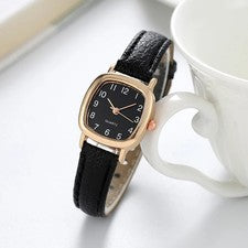 Reloj pulsera de cuarzo pequeño para mujer esfera árabe correa de cuero moda EE. UU.