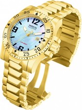 Reloj para hombre RARO Invicta Reserve Excursion MOP esfera 49,5 mm chapado en oro 18k