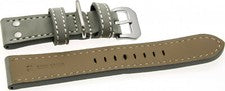Correa de reloj de cuero gris extra fuerte con lazo de metal 20mm 22mm 24mm 26mm