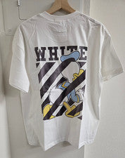 Camiseta Blanca Off White X Donald Estampado Gráfico Algodón Calce Regular S/M/L/XL