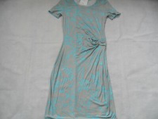 MISS VIA bonito vestido de jersey con volantes gris azul claro talla S? NUEVO