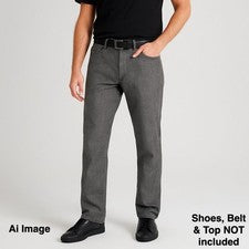 QRUEL JEANS COMPANY Hombres 36 Gris Denim Pierna Recta Minimalista Corte Limpio Nuevo sin Etiquetas