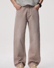Pantalones informales formales de negocios de pierna recta de mezcla de algodón para hombre de moda