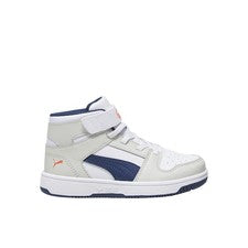 Zapatillas informales PUMA Rebote Layup Sl V sin cordones jóvenes niños grises, blancas 37