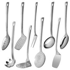 Juego de utensilios de cocina de acero inoxidable premium de 9 piezas uten de cocina de metal...