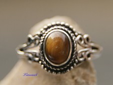 Anillo muy bonito con ojo de tigre tamaño ajustable
