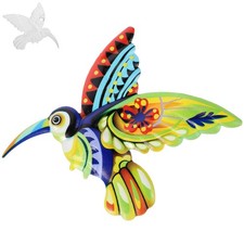 Adorno colgante de colibrí de metal decoración de pared para pájaros y el hogar