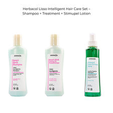 Herbacol Lisso Set de Cuidado del Cabello Inteligente - Champú + Tratamiento + Loción Estimulante