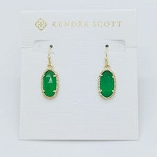 Nuevos pendientes colgantes de oro Kendra Scott Lee en piedra verde ojo de gato