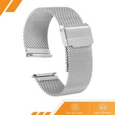 Correa de reloj de malla de acero inoxidable 316L 22 mm correa de ajuste de liberación rápida - plateada