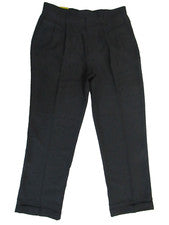 Pantalones de vestir Clarenzo Muzzi imitación lana 38x32 plisados y puños negros nuevos con etiquetas