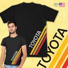 Camiseta unisex manga corta estilo retro Toyota Racing rayas