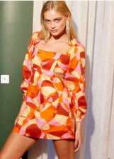 Nuevo con etiquetas Mini Vestido Sofia the Label Corte Naranja Para Mujer AU 6 US 2/4 PRECIO DE VENTA SUGERIDO POR EL FA