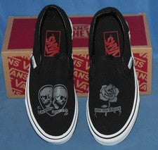 Zapatos sin cordones Vans Love You To Death de lona negros talla 3,5 M/5,0 W nuevos