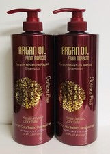Paquete de 2 champú reparador de humedad de queratina para cabello seco, teñido y dañado