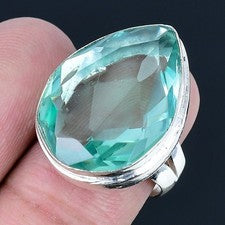 Anillo de joyería de plata esterlina 925 hecho a mano con piedras preciosas d...