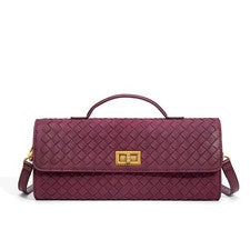 Bolso de noche tejido a mano para mujer Bolso sin asas de cuero Bolso de mano Moda Bandolera P...