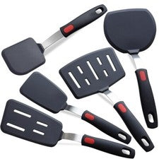 Paquete de 5 espátulas de silicona Turner juego de silicona para utensilios de cocina antiadherentes 60...