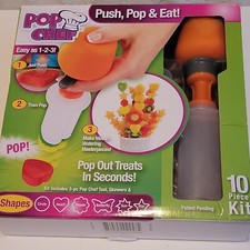 Pop Chef 10 piezas Push Pop & Eat Kit * NUEVO * 6 formas * COMO SE VE EN LA TELEVISIÓN * Fruit Kabob