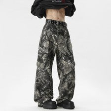 Pantalones largos rectos sueltos estilo americano retro para hombre pantalones cargo bolsillo informales